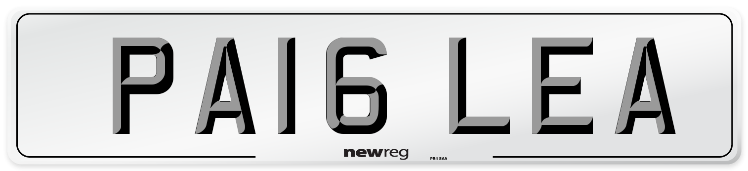 PA16 LEA Number Plate from New Reg